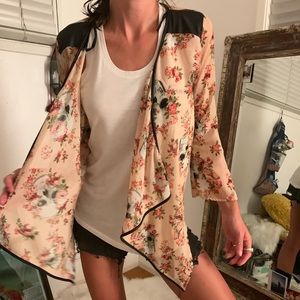 Skull and leather cropped kimono